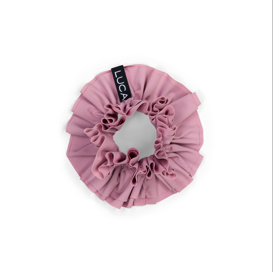 Dusty-pink-uplift-scrunchie-made-from-sweat-ready-leftover-cycling-jersey-fabric-perfect-for-hair