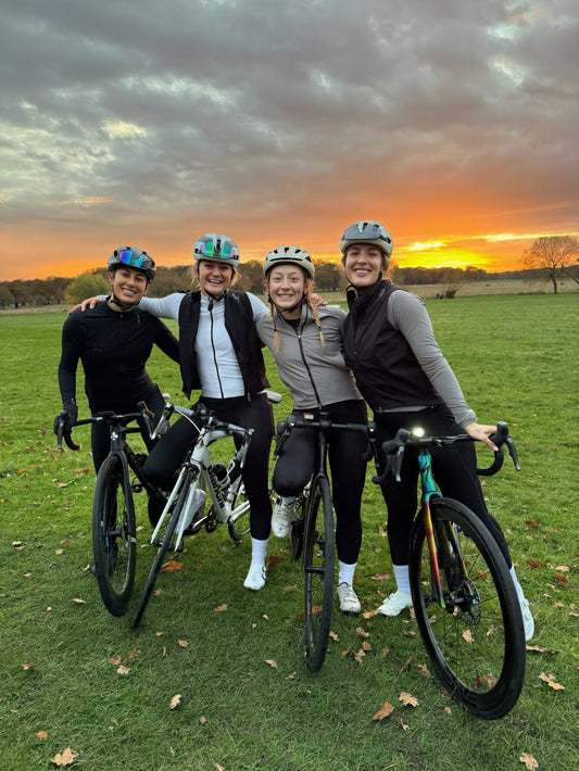 A women's cycle ride at night in Richmond Park