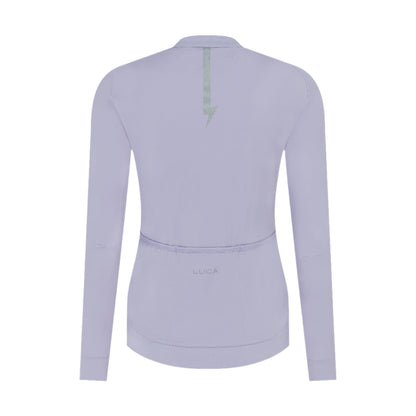 Backside-light-purple-long-sleeve-athletic-top-for-women-likely-a-riding-The-garment-photographed-on-a-plain-white